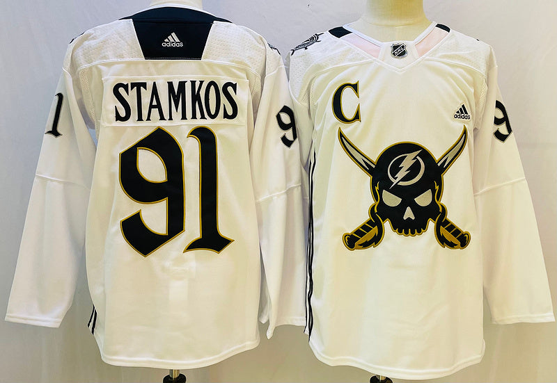Men's Tampa Bay Lightning Steven Stamkos #91 White Game Jerseys