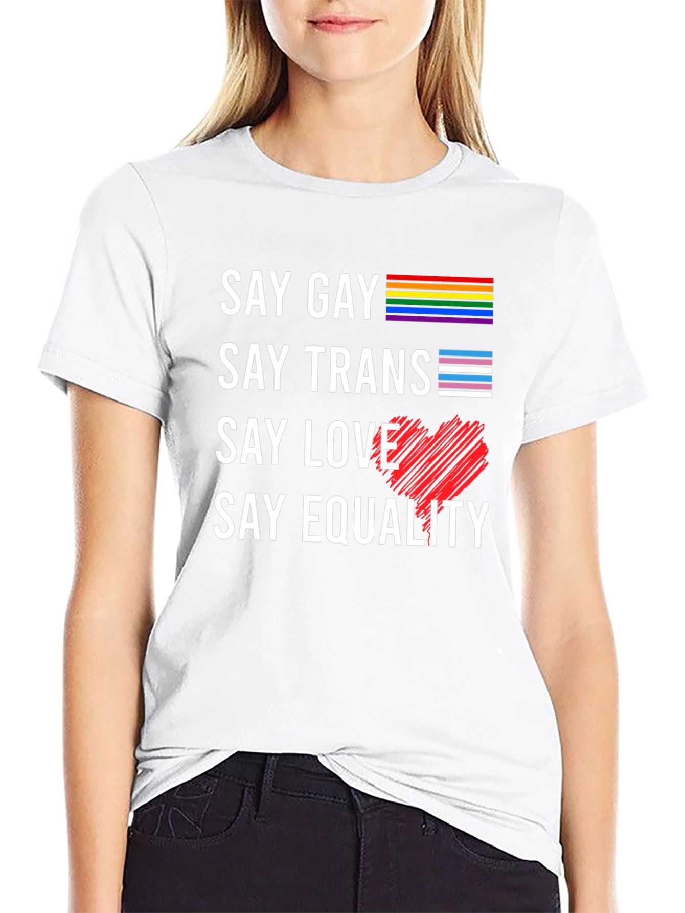 Say Gay Say Trans Say Love T-Shirt Pride Equality