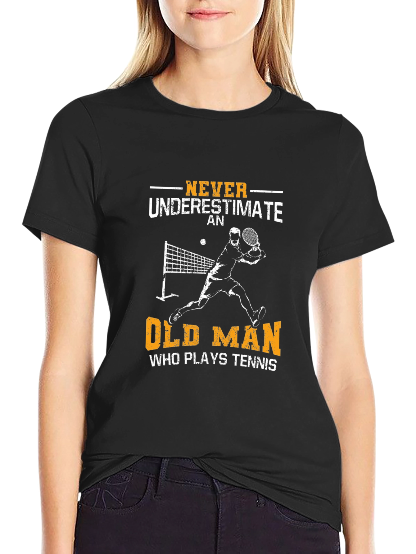 Never Underestimate Old Man Tennis T-Shirt