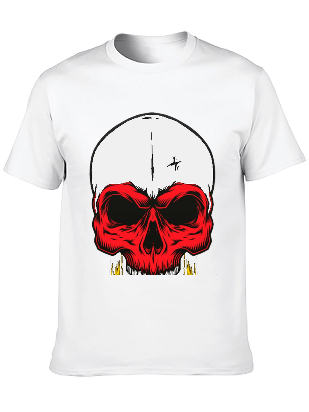 Skull Graphic Tee - Bold Red Design