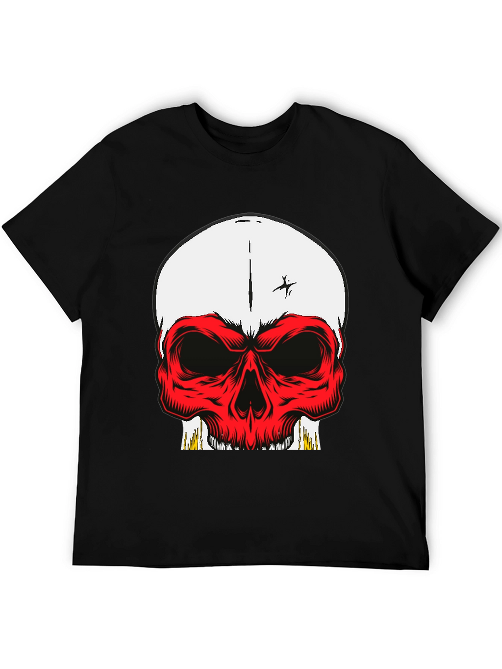 Skull Graphic Tee - Bold Red Design