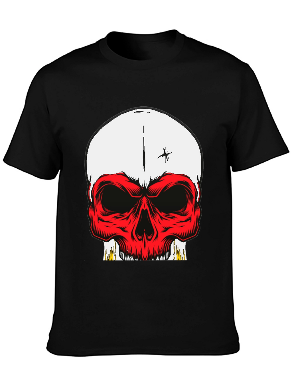 Skull Graphic Tee - Bold Red Design
