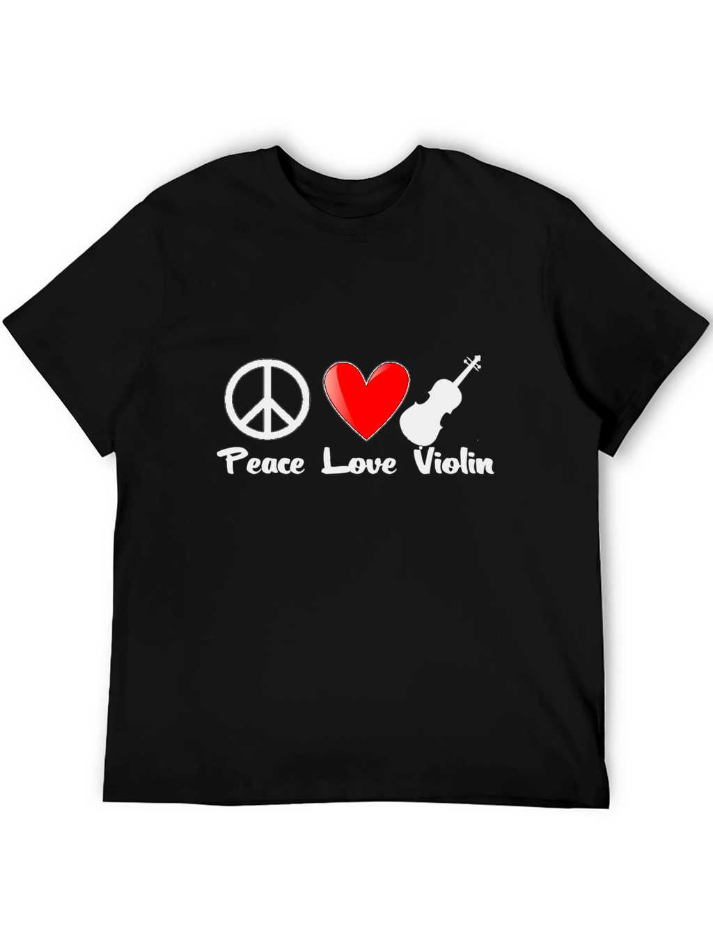 Peace Love Violin Graphic T-Shirt - Music Lover Tee