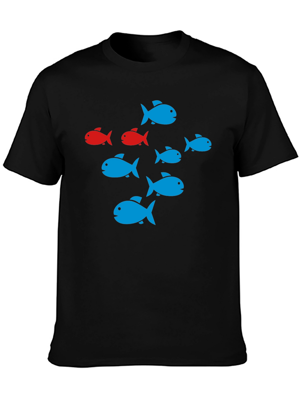 School of Fish Graphic Black T-Shirt