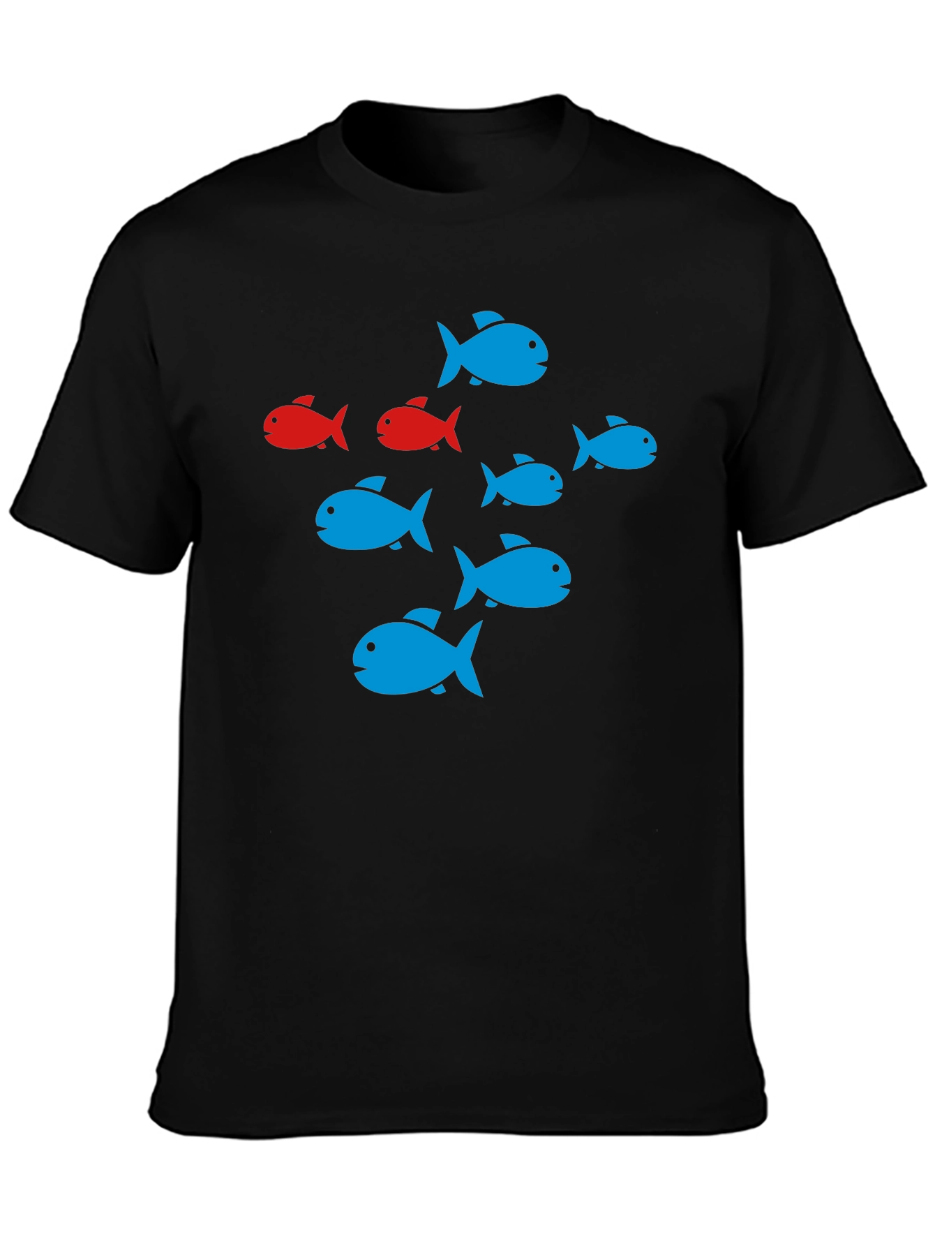 School of Fish Graphic Black T-Shirt