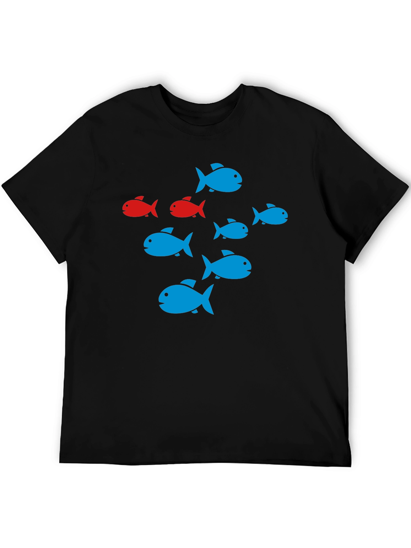 School of Fish Graphic Black T-Shirt