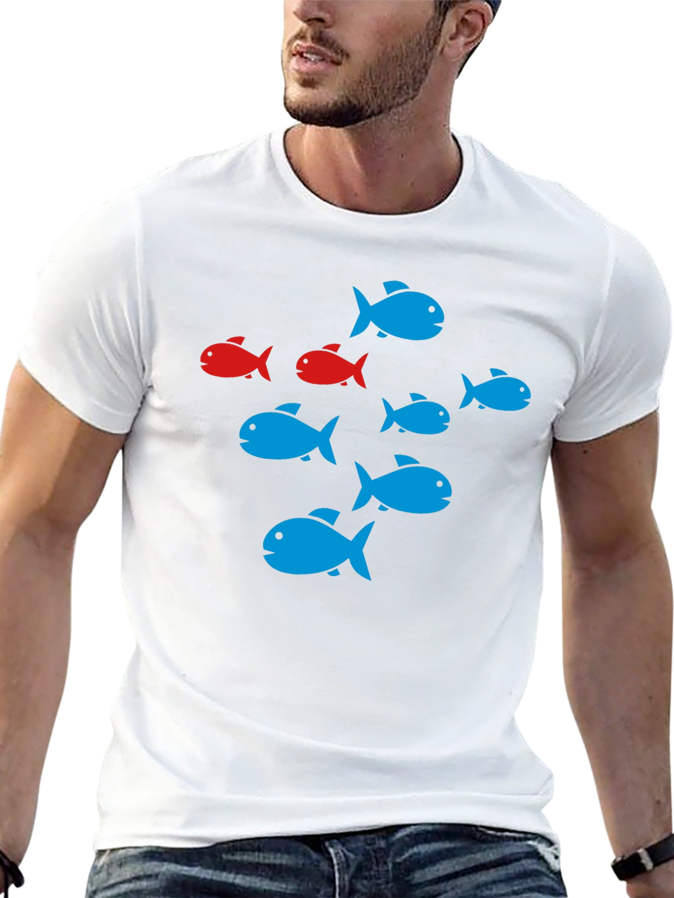 School of Fish Graphic Black T-Shirt