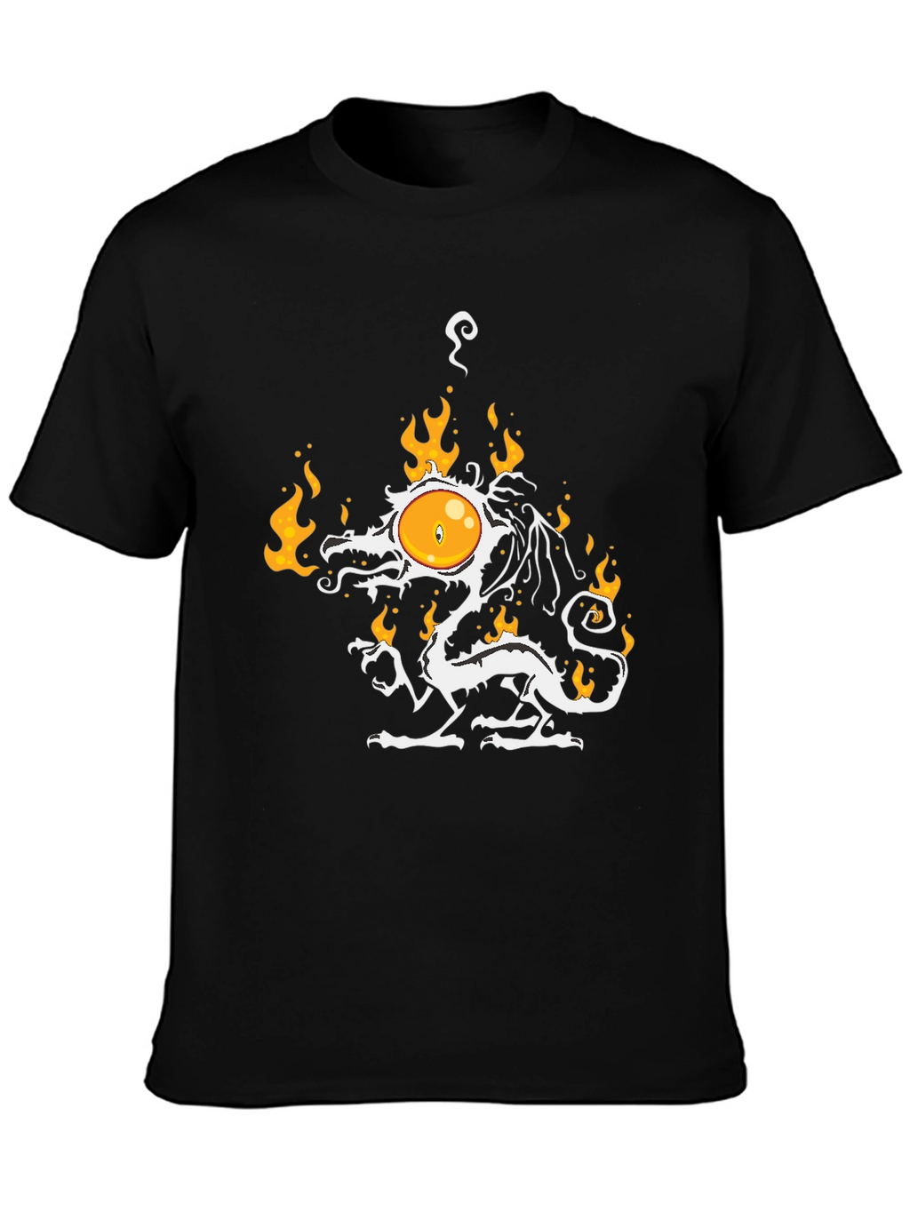 Fiery Egg Dragon Graphic Tee - Unique Design