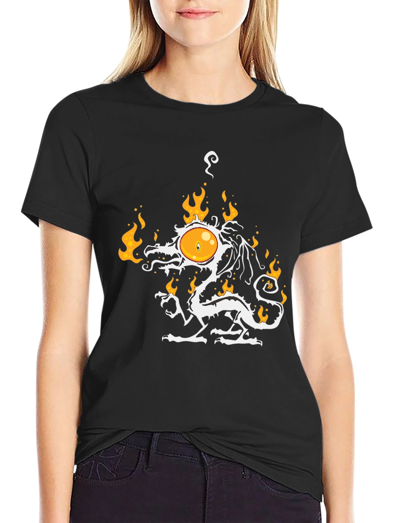 Fiery Egg Dragon Graphic Tee - Unique Design