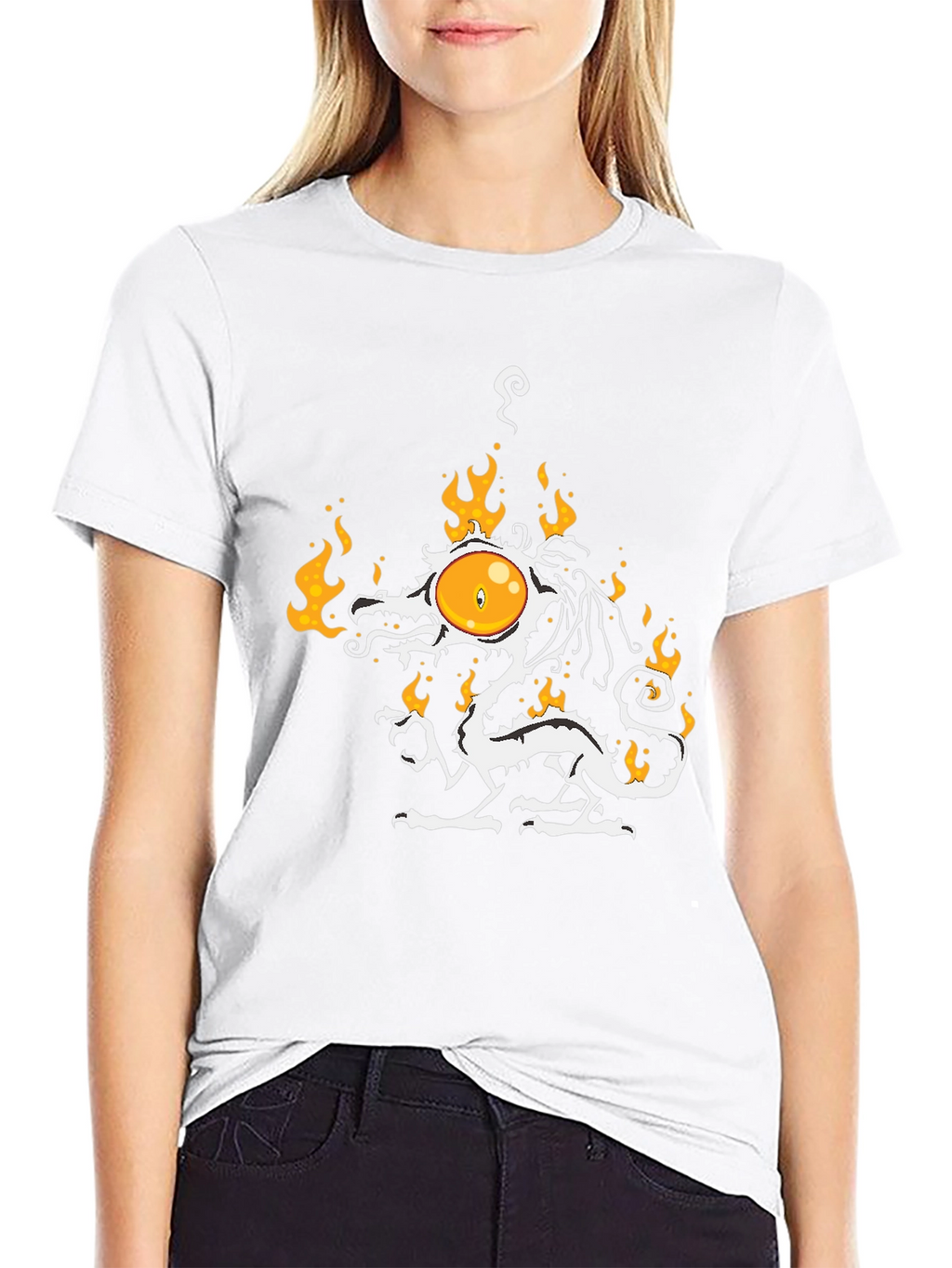 Fiery Egg Dragon Graphic Tee - Unique Design