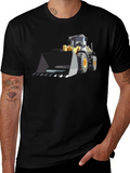 Bulldozer Graphic Tee - Black Cotton T-Shirt