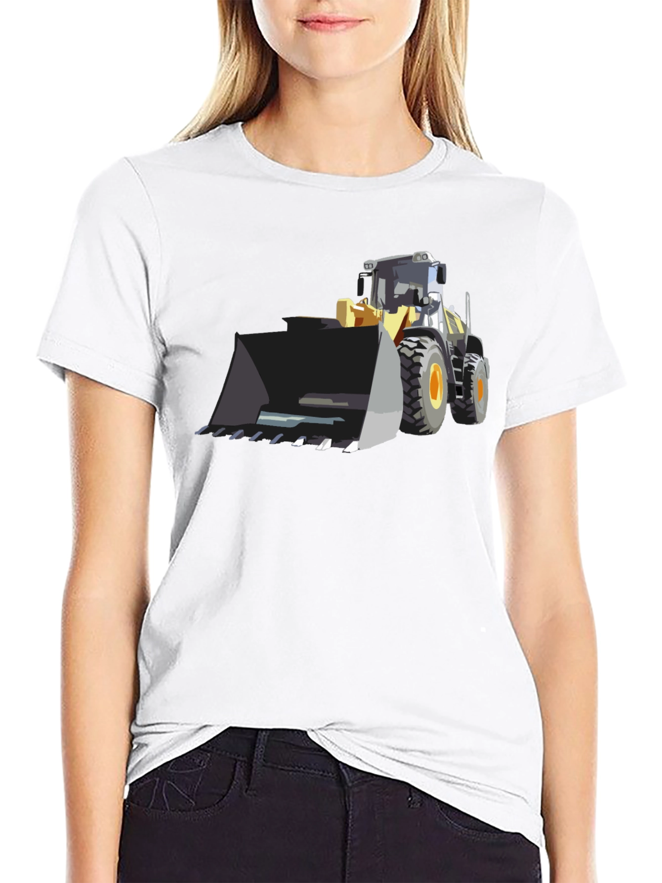 Bulldozer Graphic Tee - Black Cotton T-Shirt