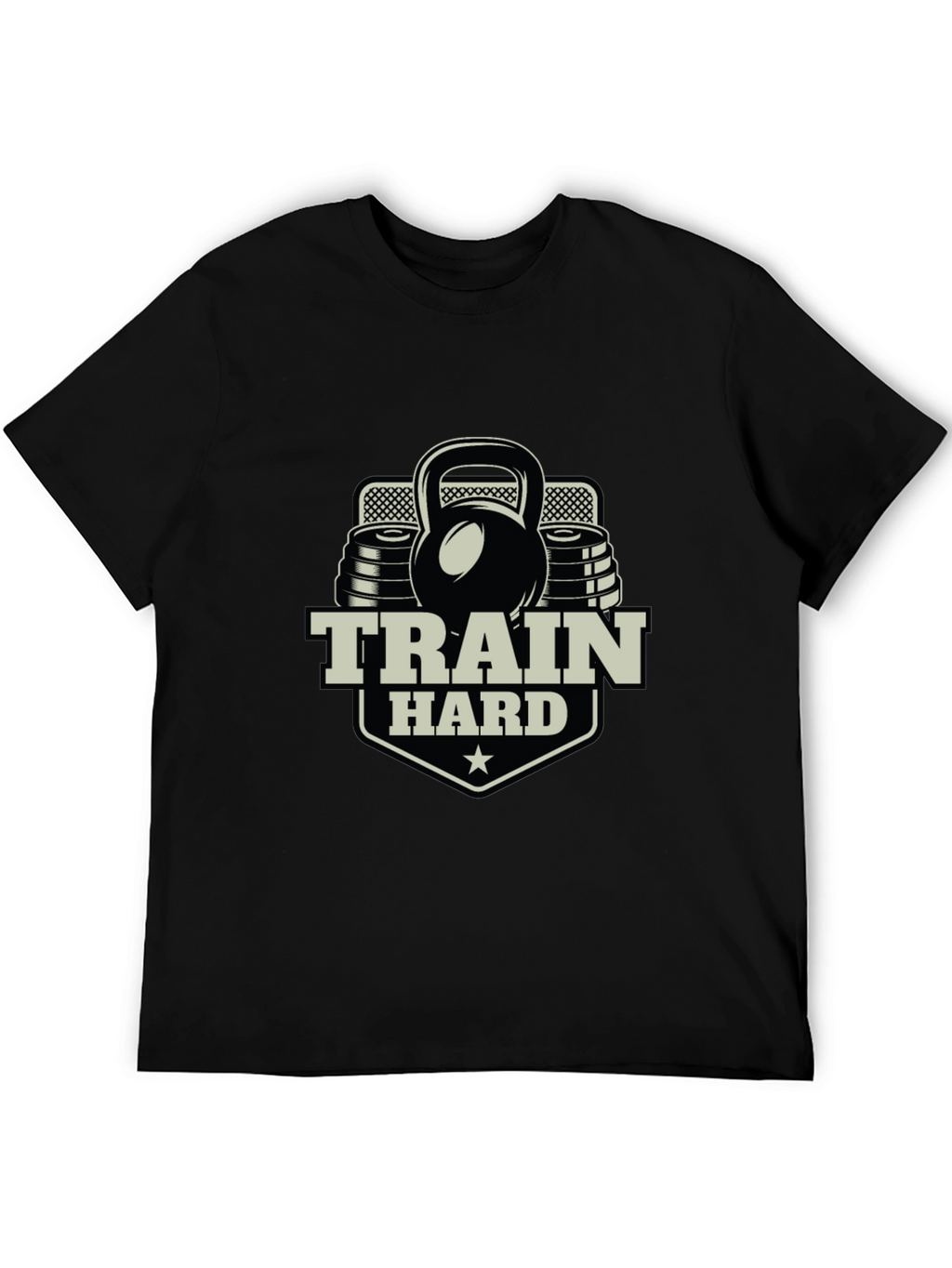 Train Hard Black T-Shirt Fitness Gym Motivation