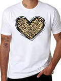 Leopard Print Heart Graphic Tee