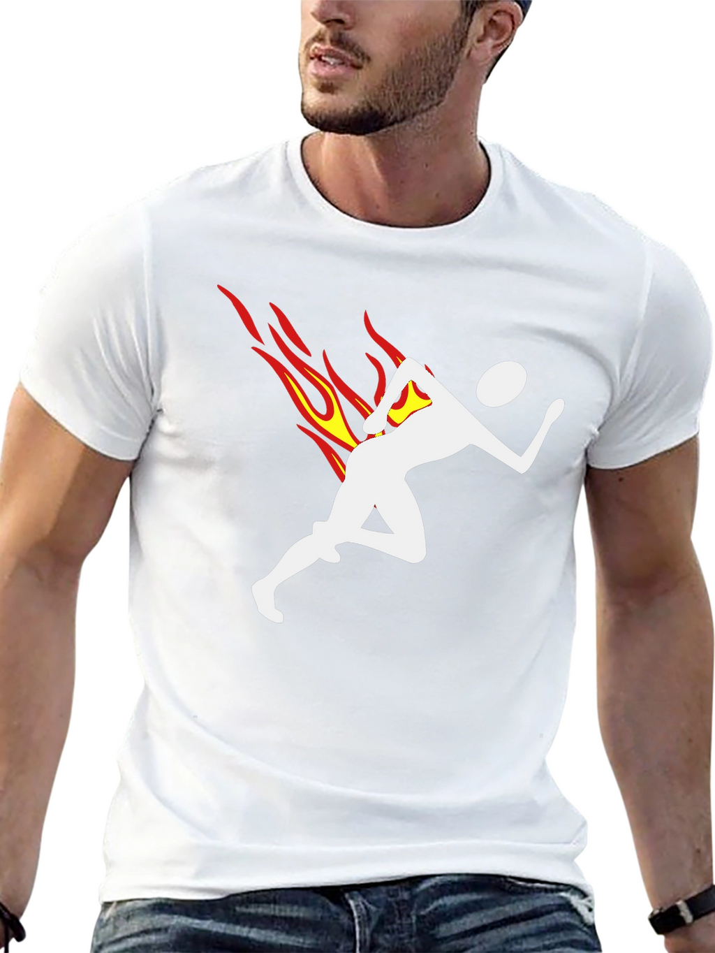 Flame Runner Graphic T-Shirt - Black