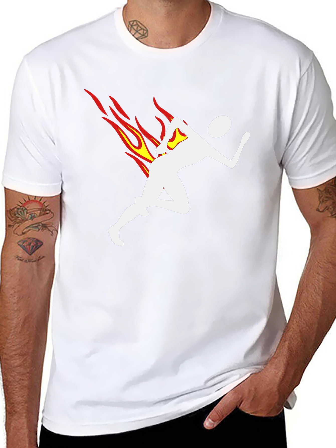 Flame Runner Graphic T-Shirt - Black