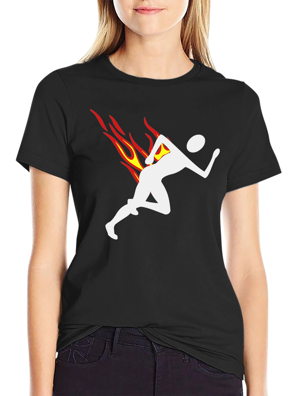 Flame Runner Graphic T-Shirt - Black