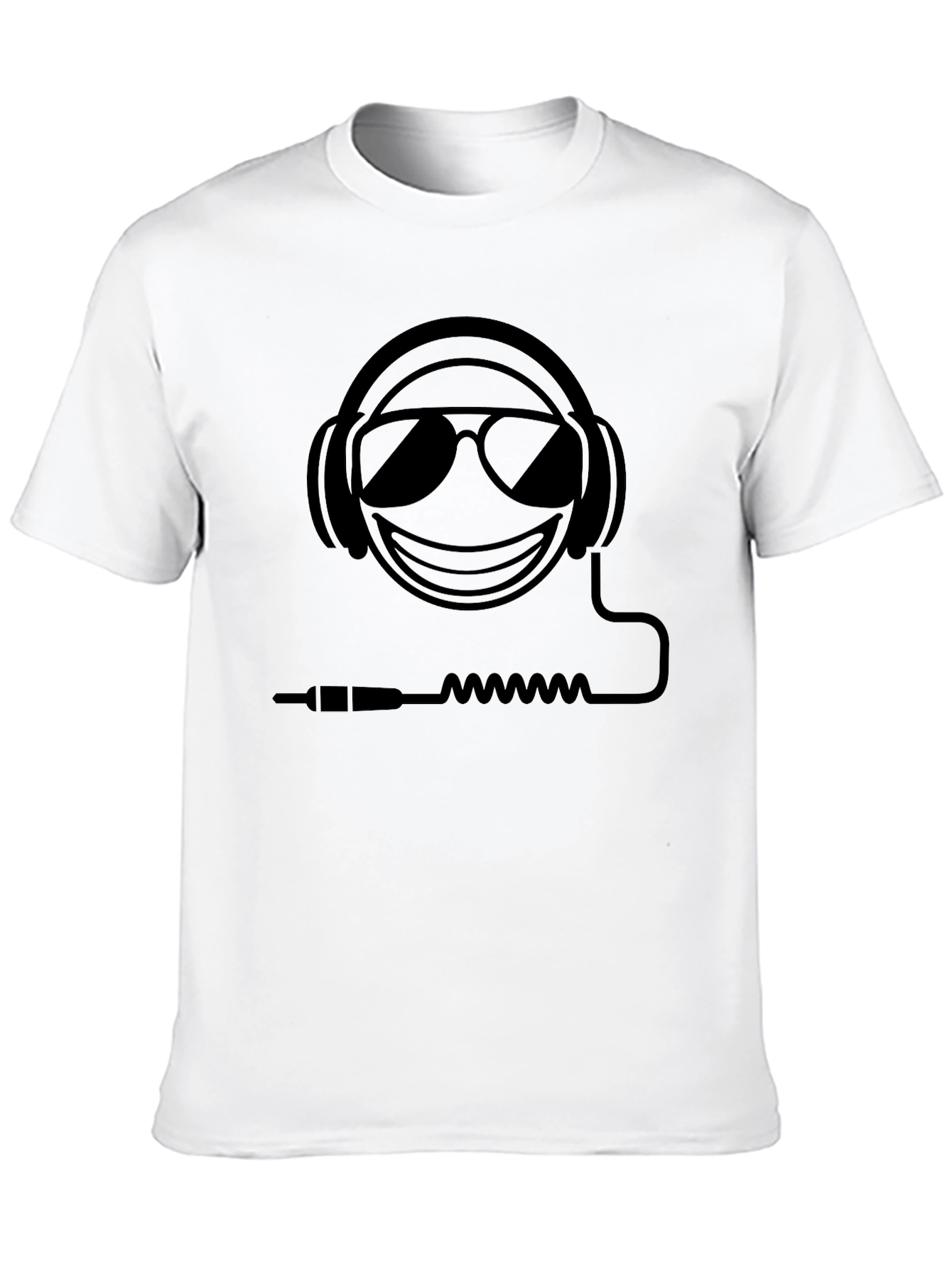 Cool Emoji Headphones T-Shirt - Black Graphic Tee