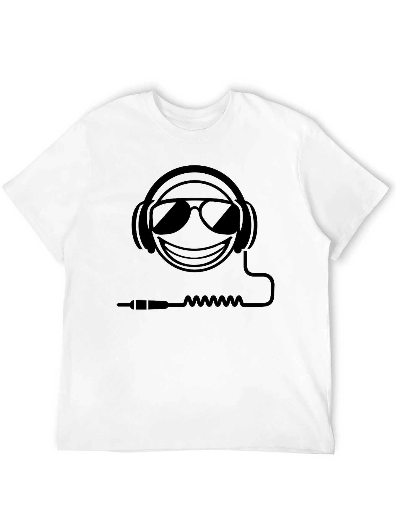 Cool Emoji Headphones T-Shirt - Black Graphic Tee