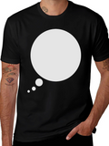 Mens Black T-Shirt with Speech Bubble Graphic