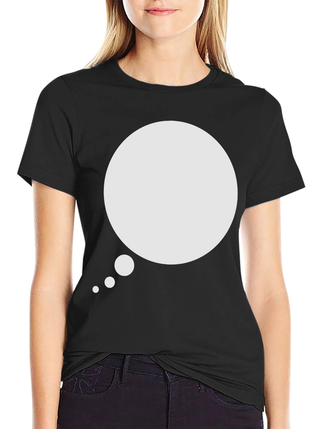 Mens Black T-Shirt with Speech Bubble Graphic