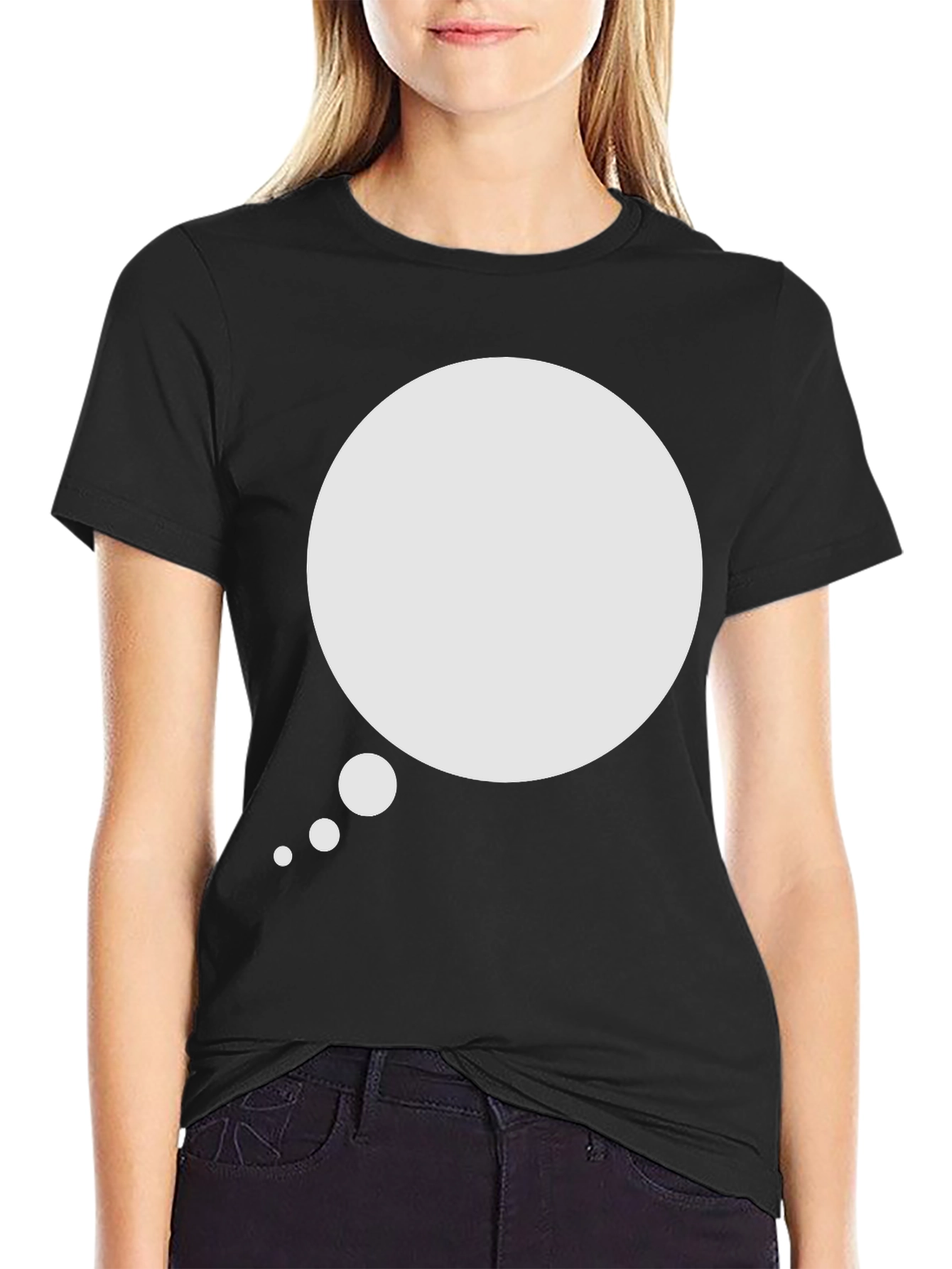 Mens Black T-Shirt with Speech Bubble Graphic