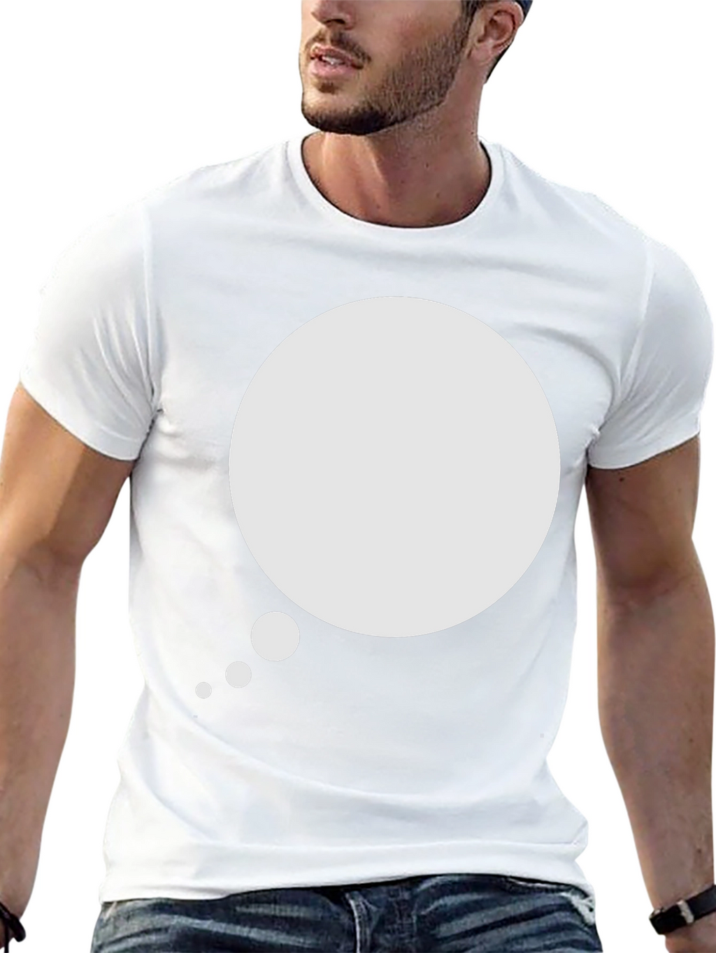 Mens Black T-Shirt with Speech Bubble Graphic