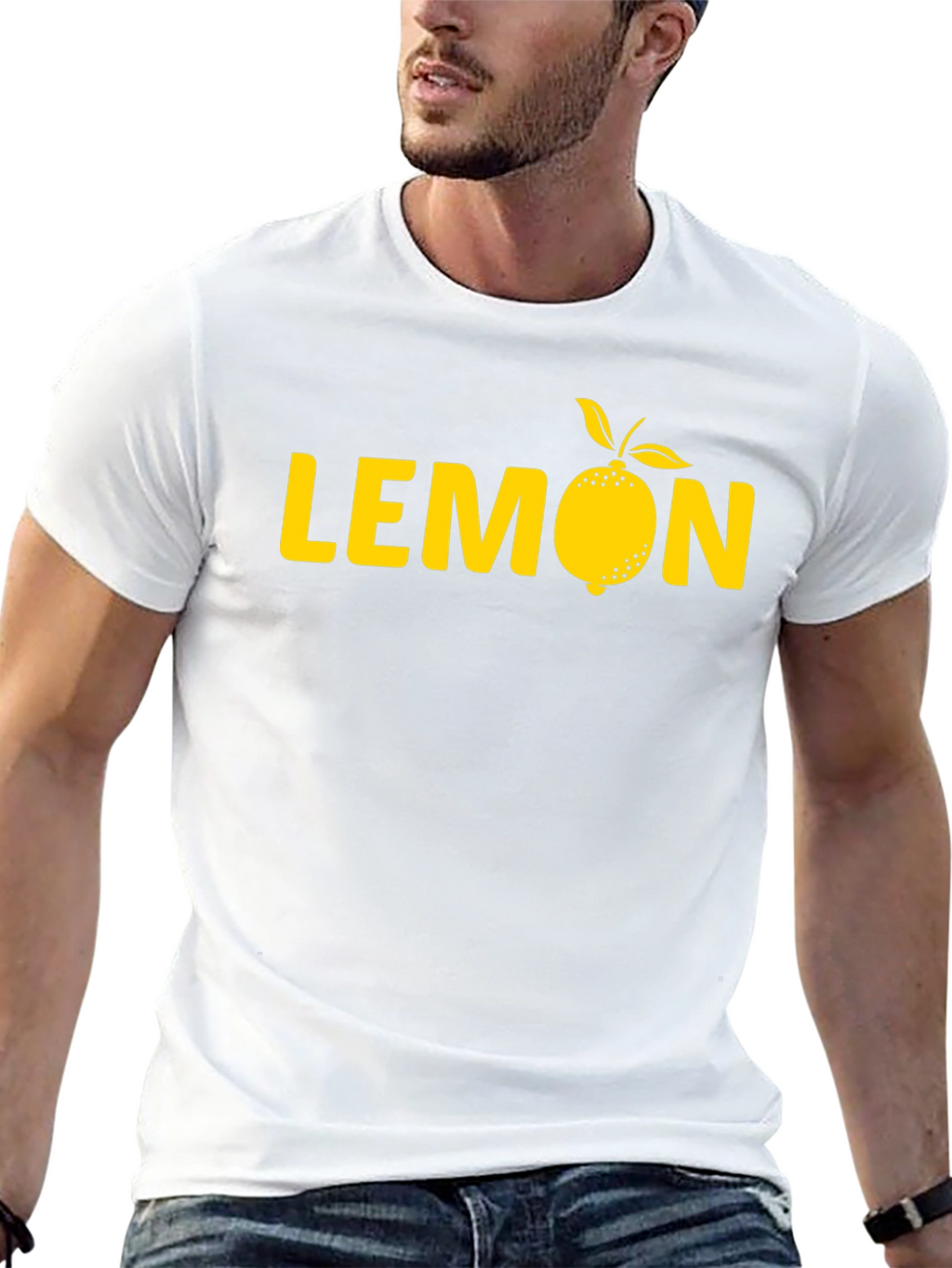Lemon Graphic Tee - Mens Black Cotton T-Shirt