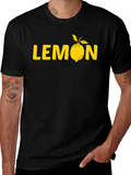Lemon Graphic Tee - Mens Black Cotton T-Shirt