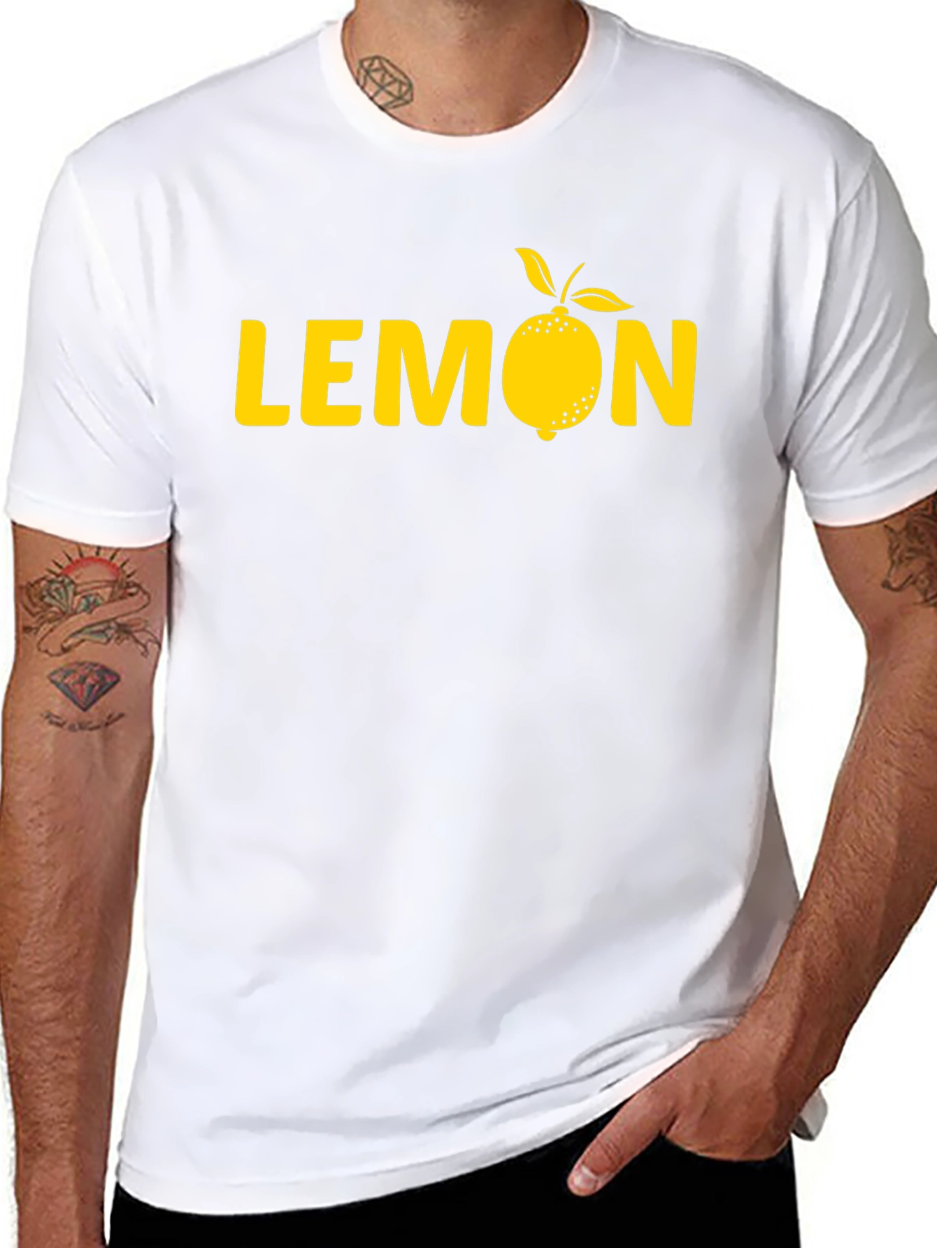 Lemon Graphic Tee - Mens Black Cotton T-Shirt