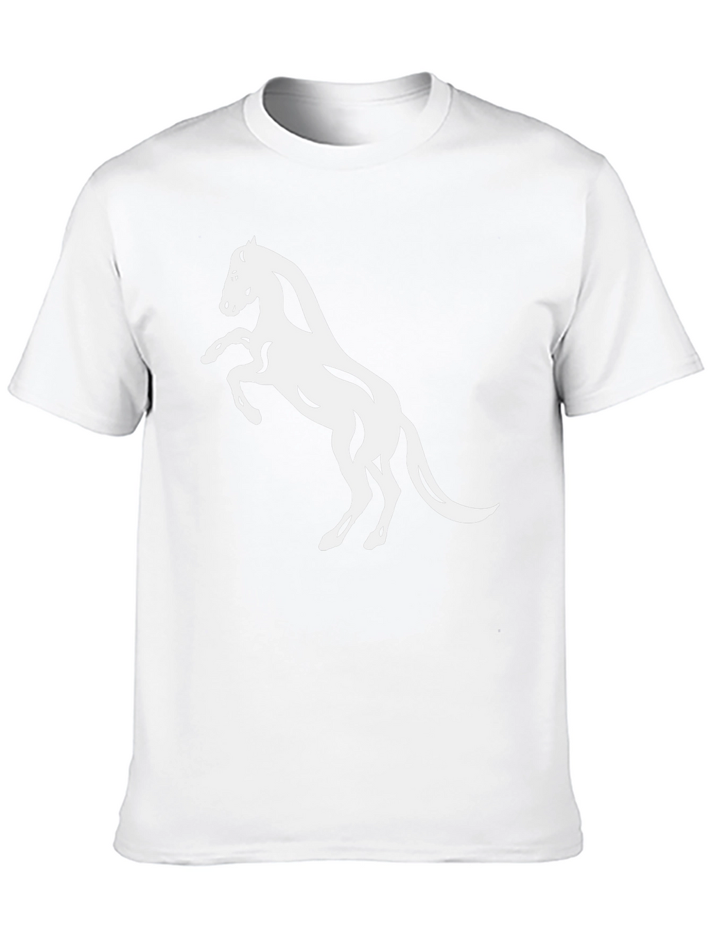 Black T-Shirt with White Horse Design