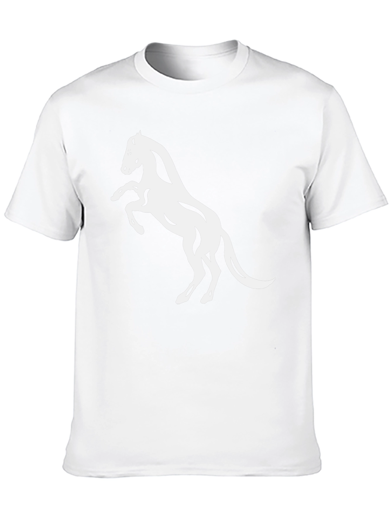 Black T-Shirt with White Horse Design