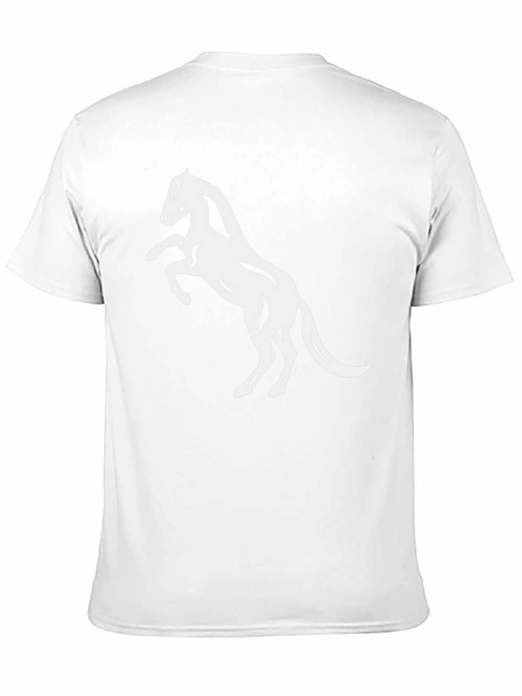 Black T-Shirt with White Horse Design
