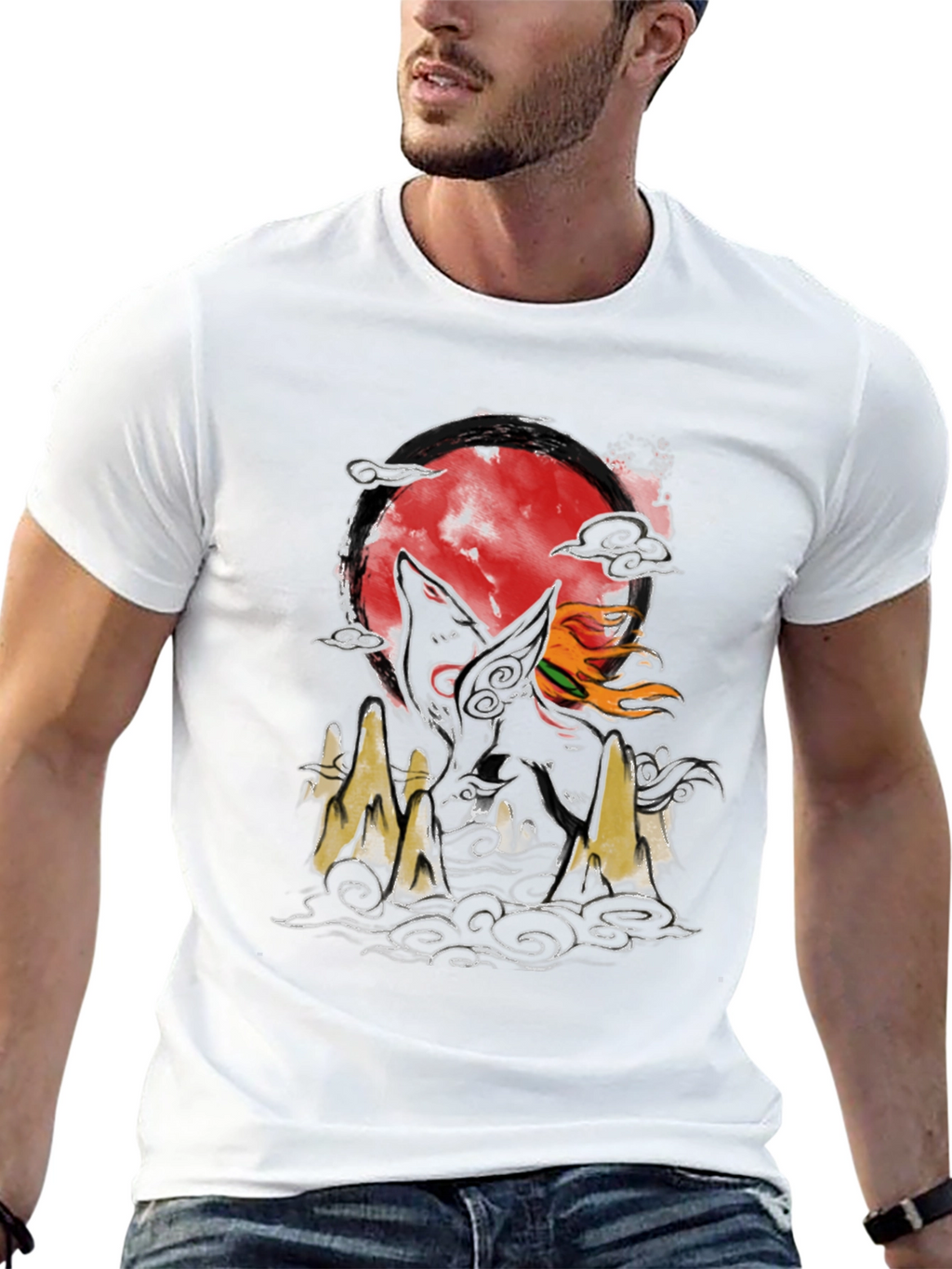 Wolf Moon Graphic Tee - Unique Design