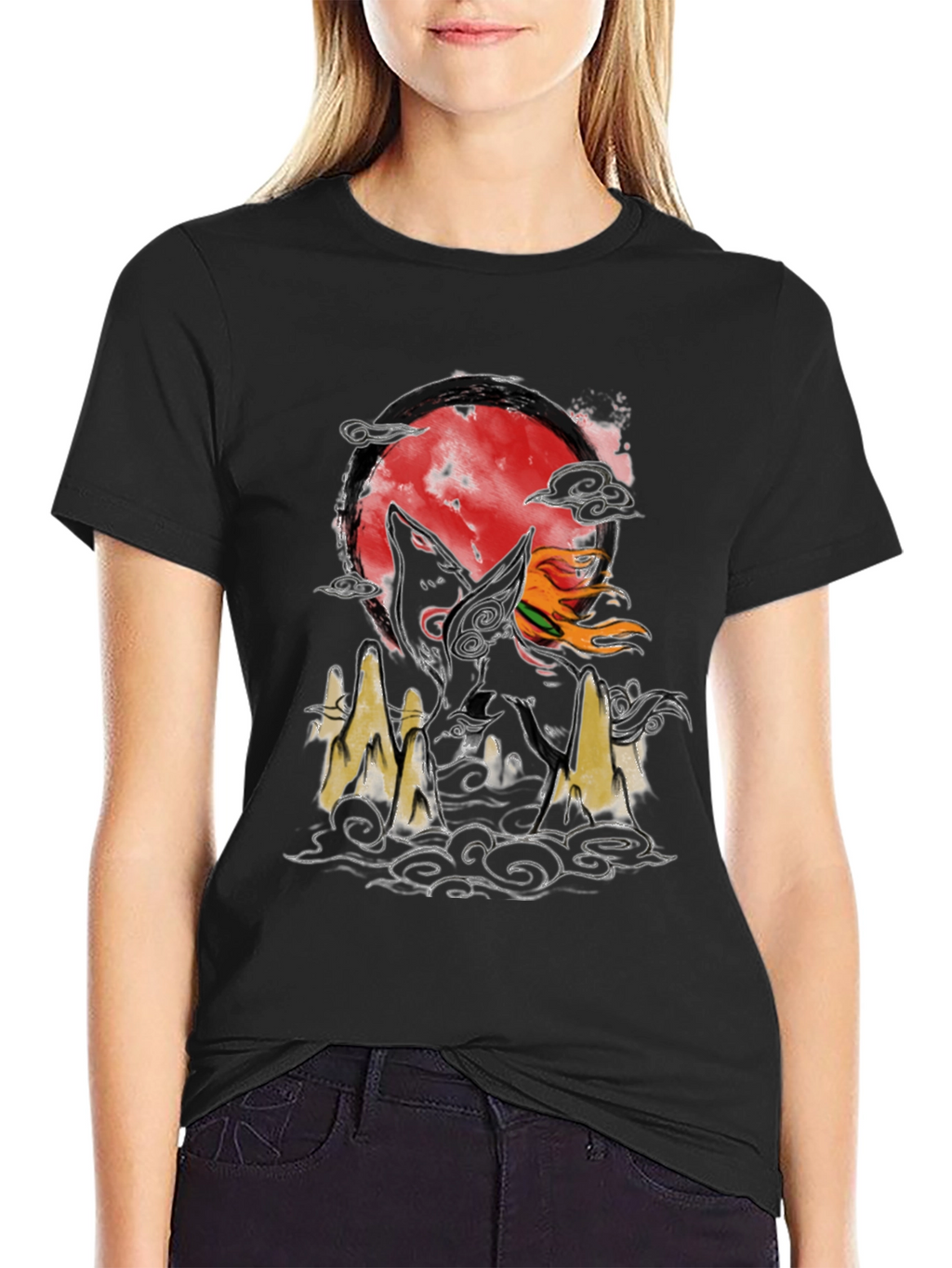 Wolf Moon Graphic Tee - Unique Design