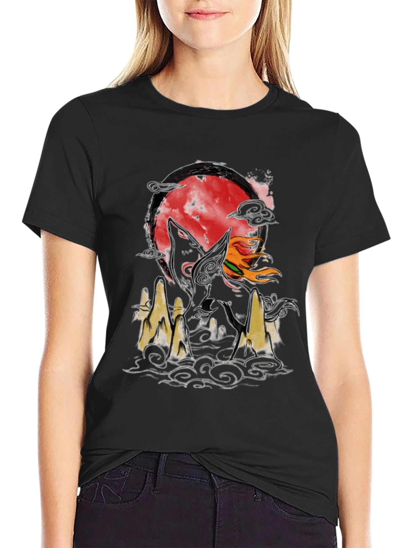 Wolf Moon Graphic Tee - Unique Design