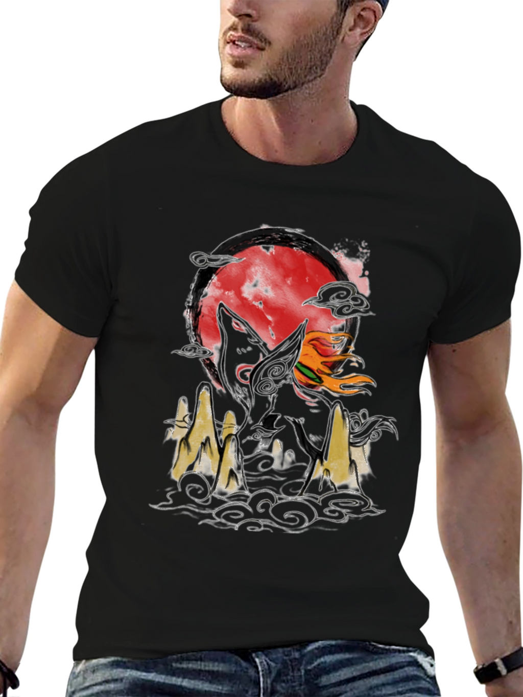 Wolf Moon Graphic Tee - Unique Design