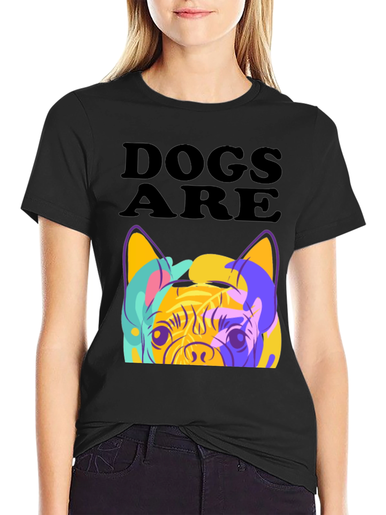 Dogs Are Love Colorful Graphic Tee