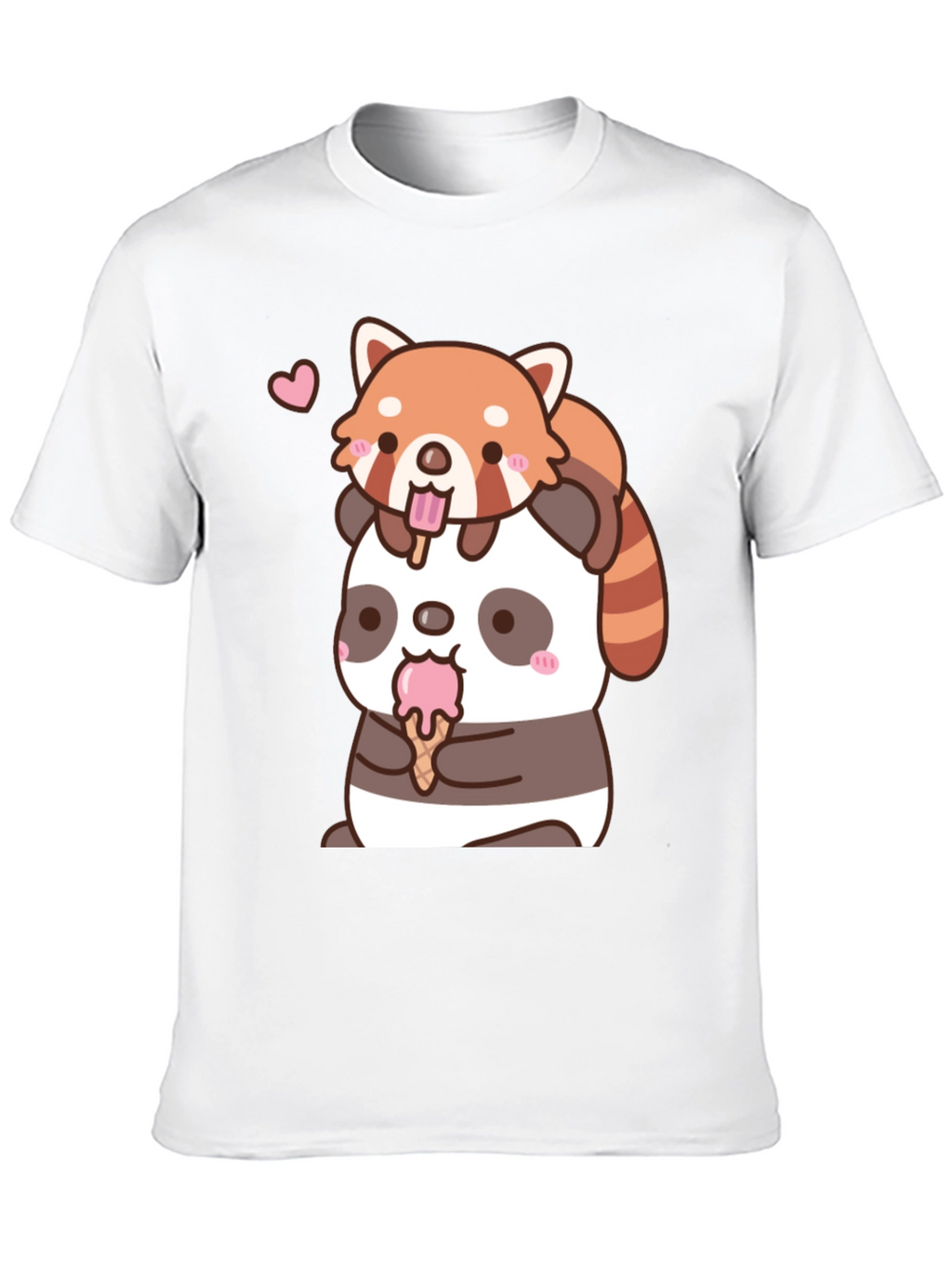 Kawaii Panda & Red Panda Ice Cream T-Shirt