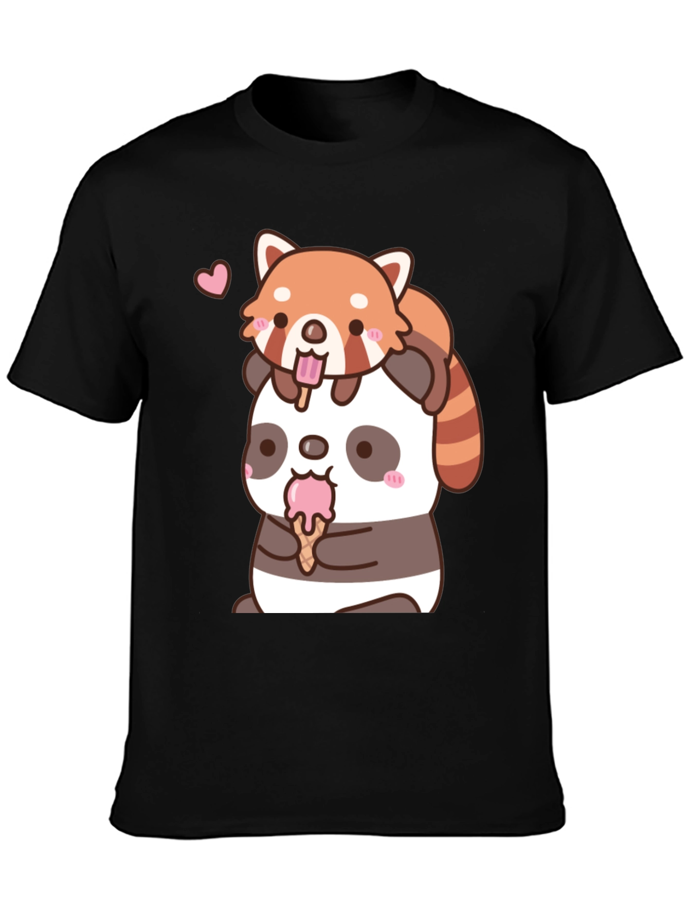 Kawaii Panda & Red Panda Ice Cream T-Shirt