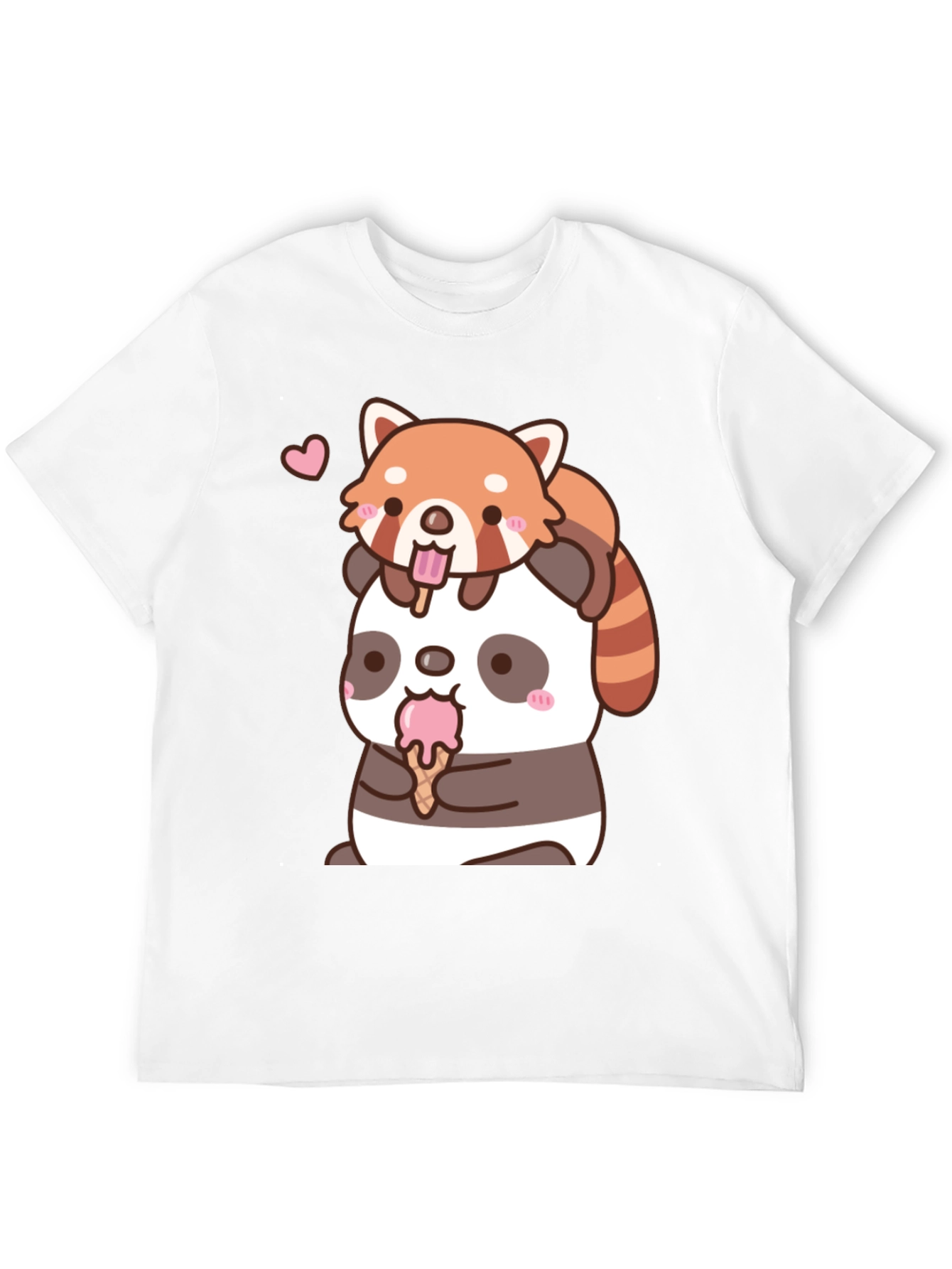 Kawaii Panda & Red Panda Ice Cream T-Shirt