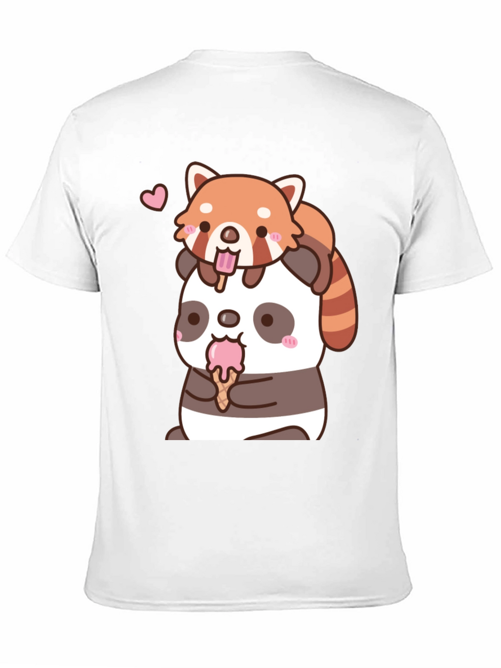 Kawaii Panda & Red Panda Ice Cream T-Shirt