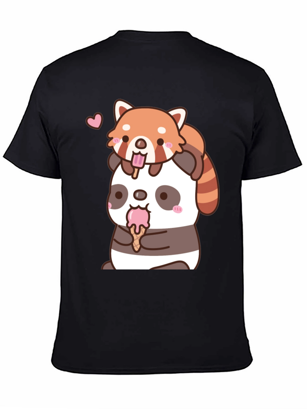 Kawaii Panda & Red Panda Ice Cream T-Shirt