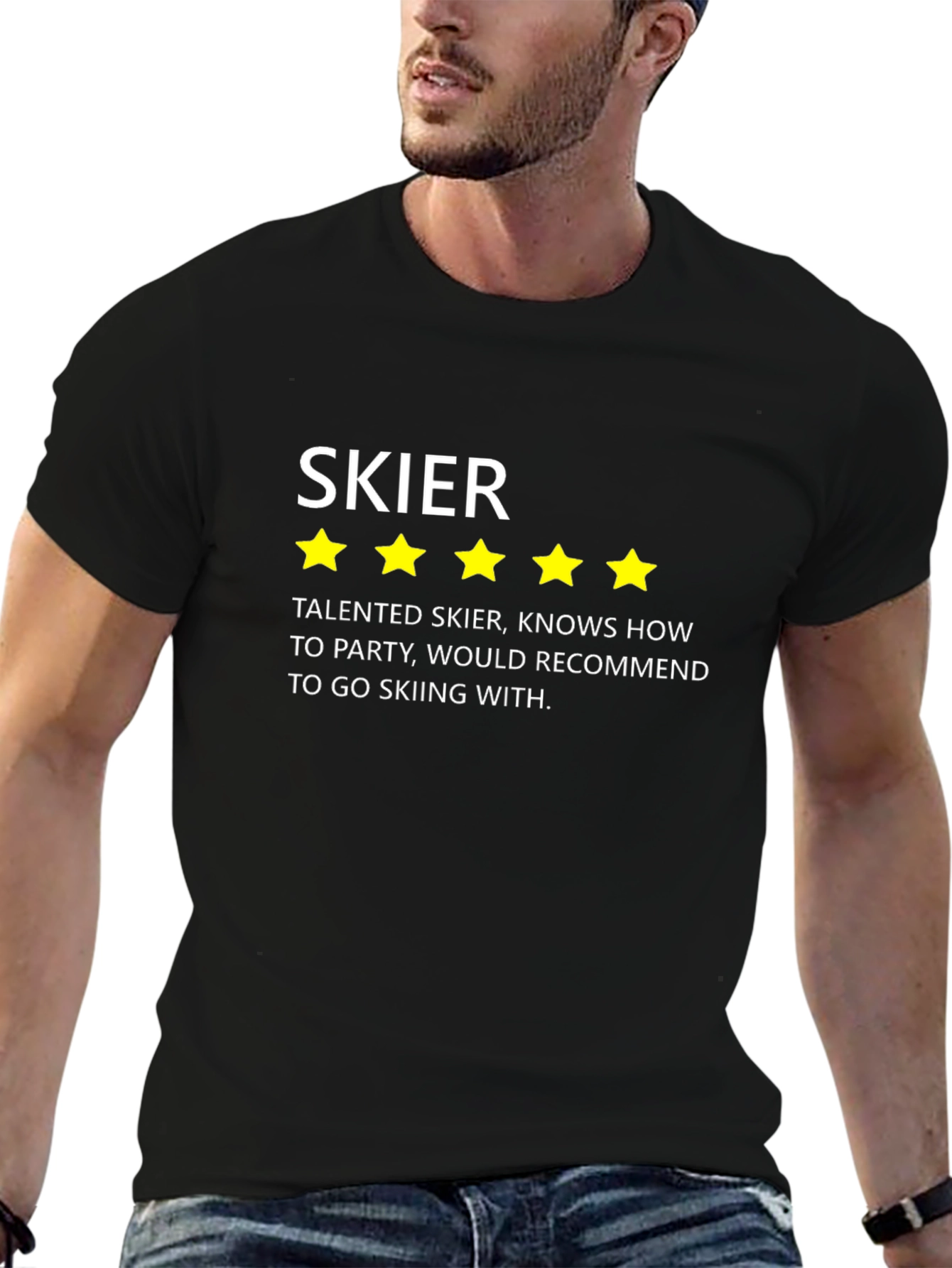 Five-Star Skier T-Shirt - Skiing Gift