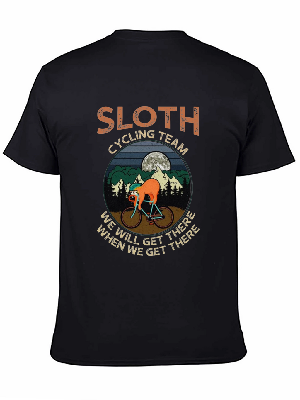 Sloth Cycling Team Black T-Shirt - Unisex
