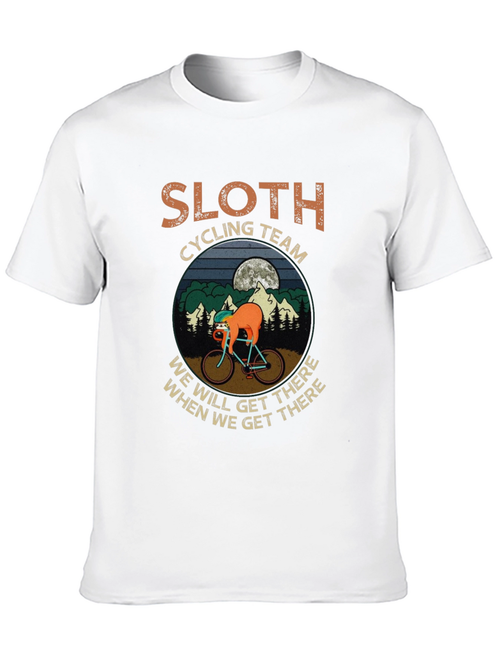 Sloth Cycling Team Black T-Shirt - Unisex