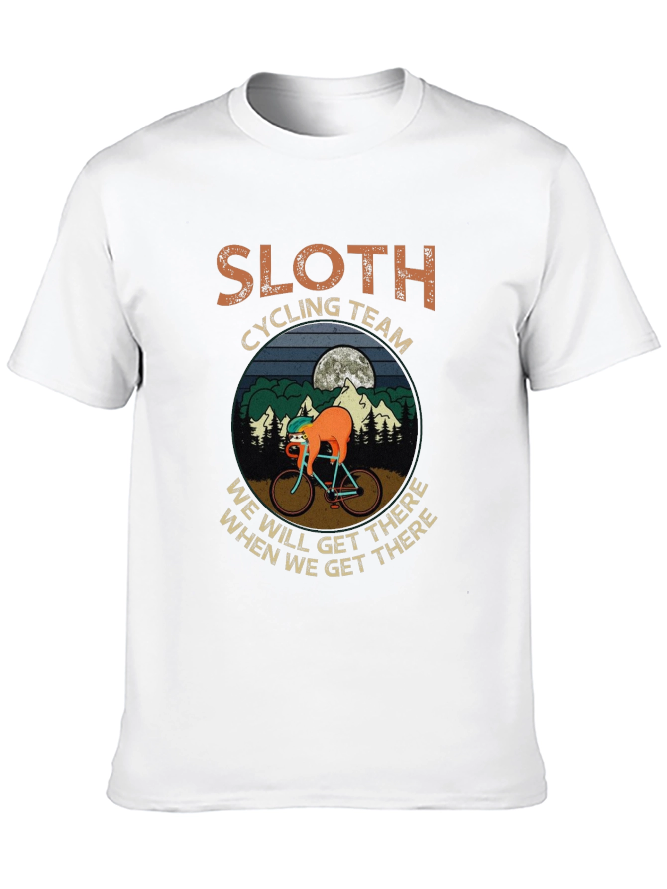 Sloth Cycling Team Black T-Shirt - Unisex