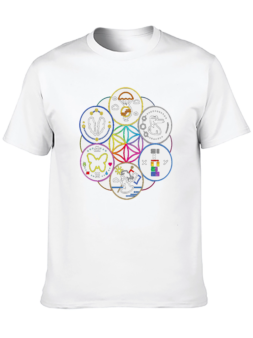 Unique Symbol Circle Graphic Tee - Black