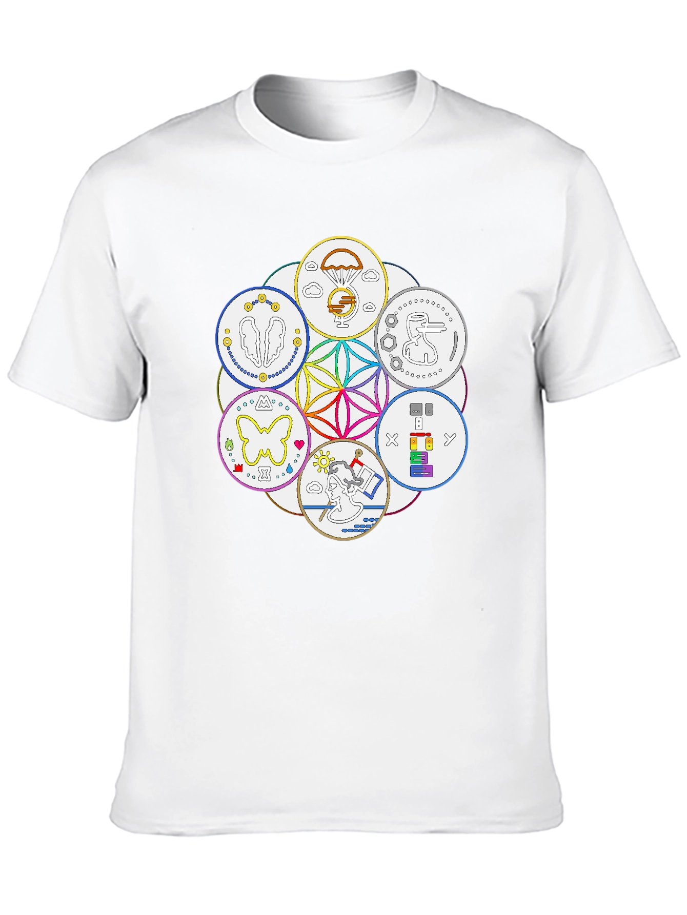 Unique Symbol Circle Graphic Tee - Black