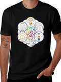 Unique Symbol Circle Graphic Tee - Black